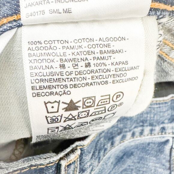 Levi's 505 Ripped Med/Dark Wash Denim Jeans Size 30 x 30 - Picture 6 of 8